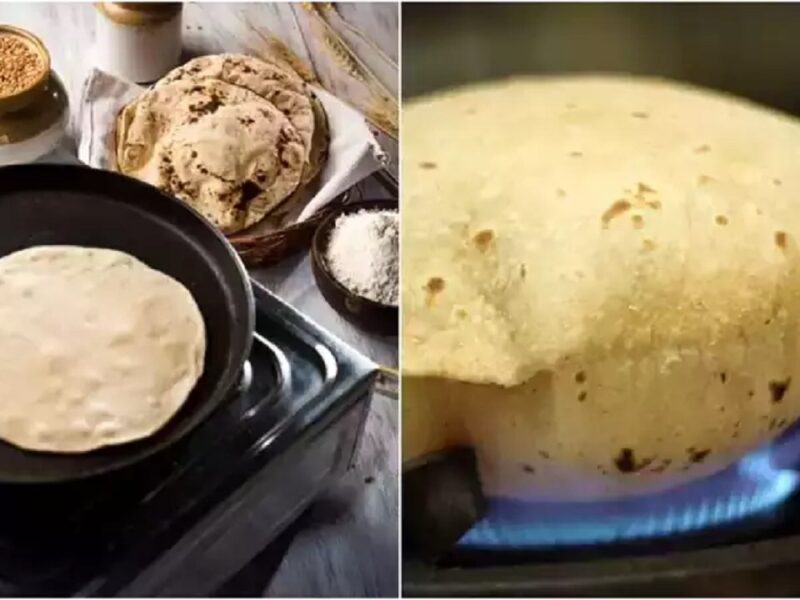 baking roti directly on gas flame