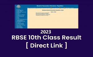 RBSE 10th Class Result 2023