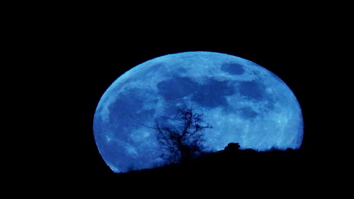 blue moon seen in the sky