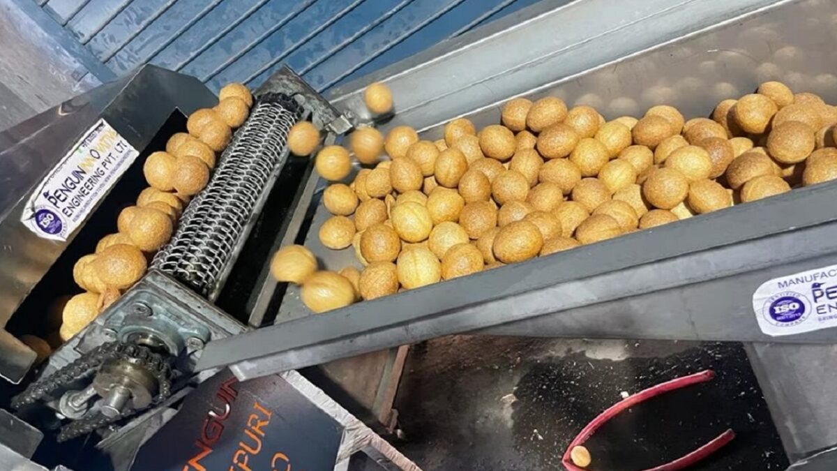 Gol gappas were being made in the factory