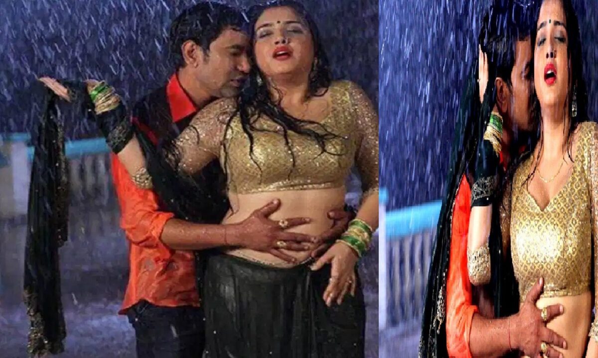 Aamrapali Dubey was seen getting wet with Nirahua