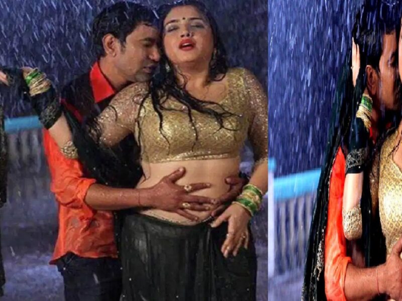 Aamrapali Dubey was seen getting wet with Nirahua