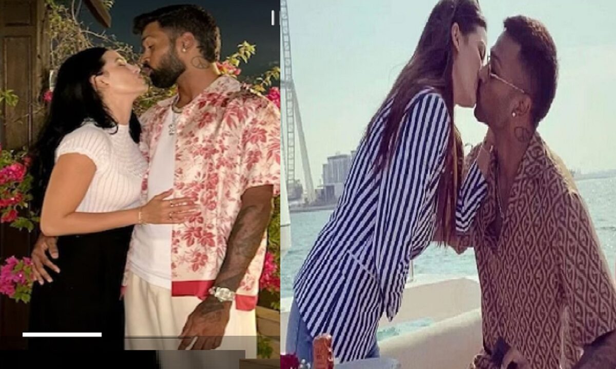 Hardik Pandya seen kissing Natasha