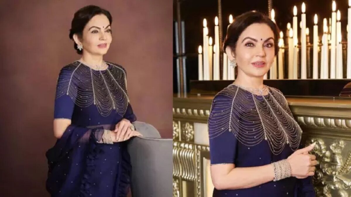 Nita Ambani stone sari