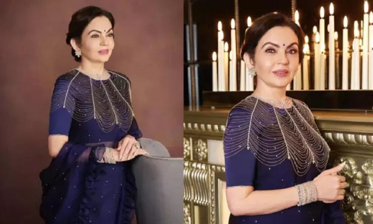 Nita Ambani stone sari