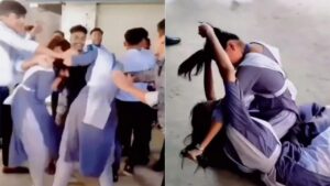 Girls fighting in school
