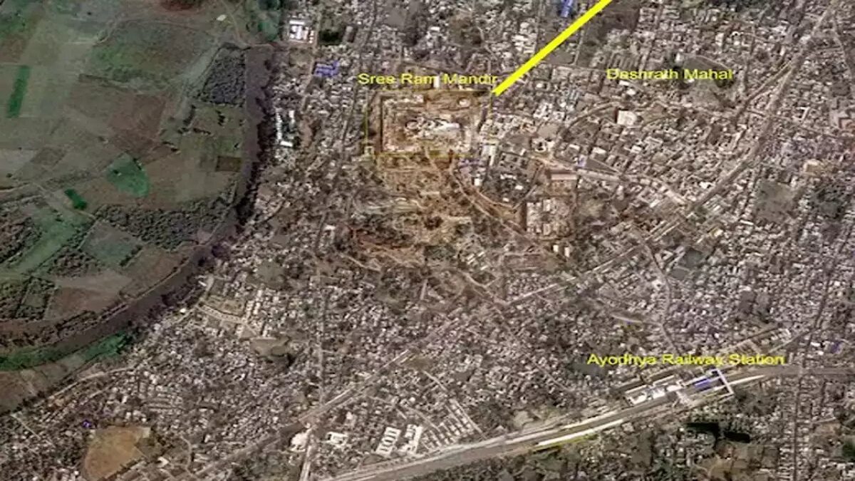 ram mandir from space