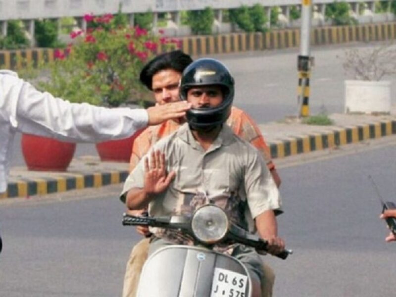 Wearing Helmet Improperly Challan