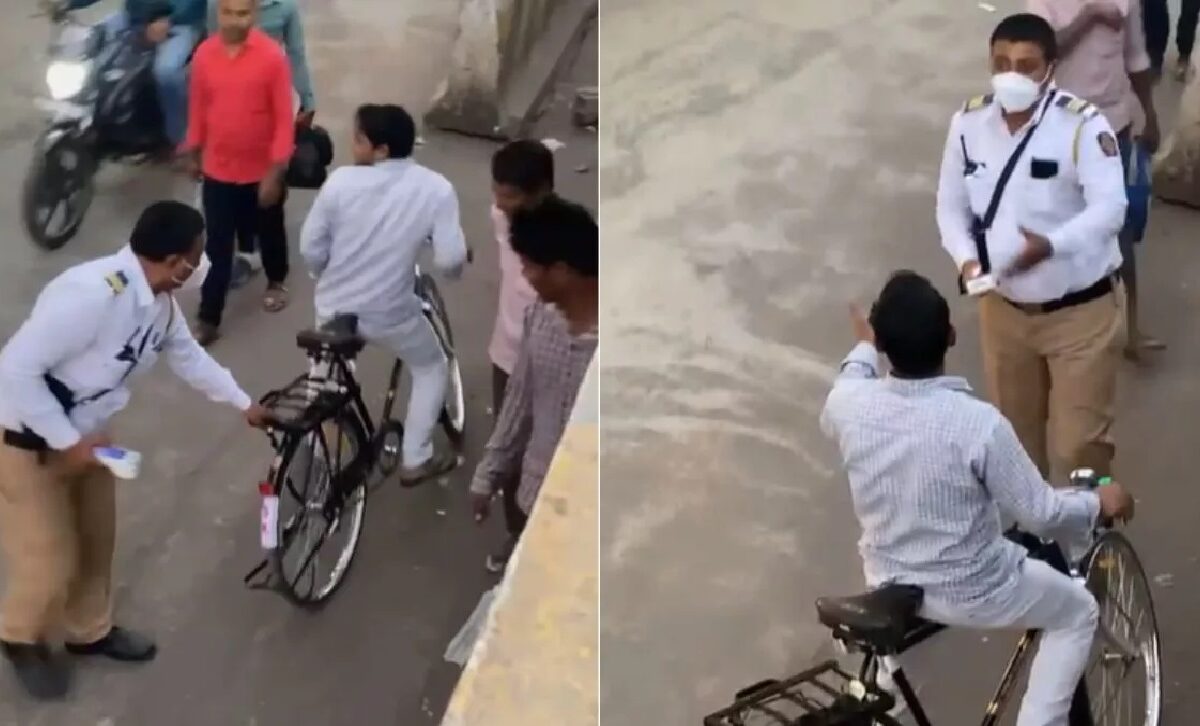 challan issued to cyclist