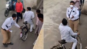 challan issued to cyclist