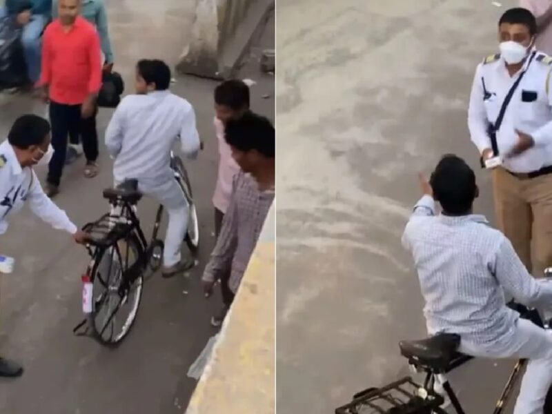 challan issued to cyclist