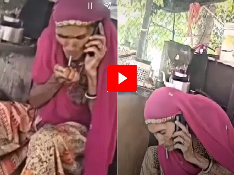 women lighting beedis video