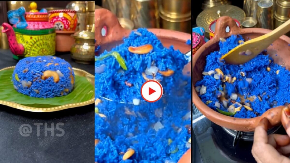 blue colored rice