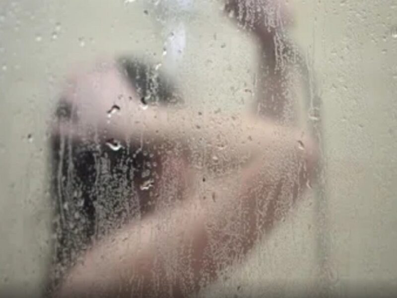 video of a girl taking bath