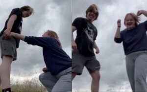 Tornado In Backdrop Us Couple Film Proposal Beautiful Background Video